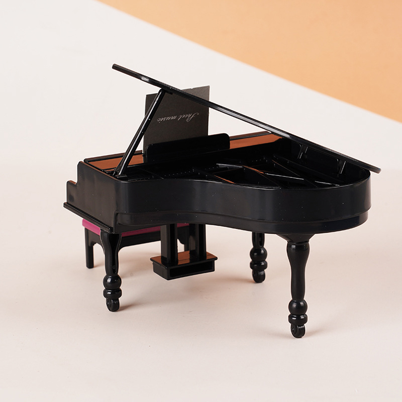 Interior Design Living Room - 1:12 Dollhouse Miniature Piano W/Stool Instrument