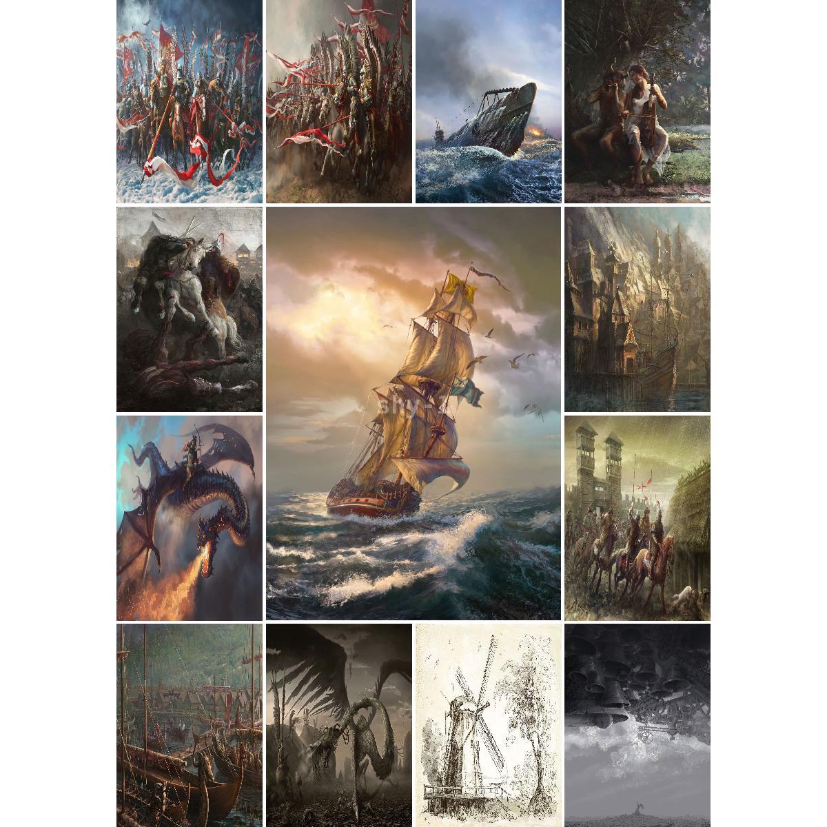 Interior Design Landscape - Hussars Charge Elegant Vintage Painting Poster