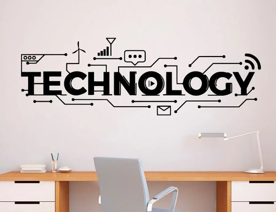 Interior Design Education - Technology Lettering Wall Decal Vinyl Sticker