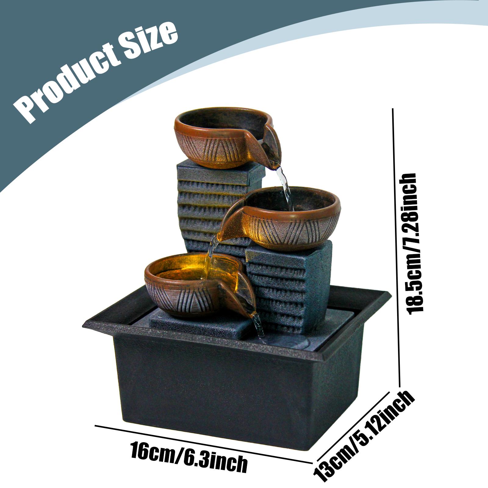 Interior Design Landscape - Decorative Water Fountain Tabletop Tiered Design