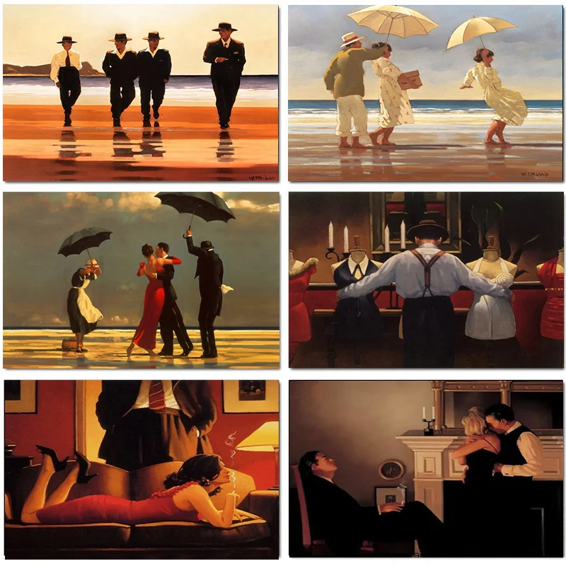 Interior Design Living Room - Scottish Artist Jack Vettriano Portrait Artwork