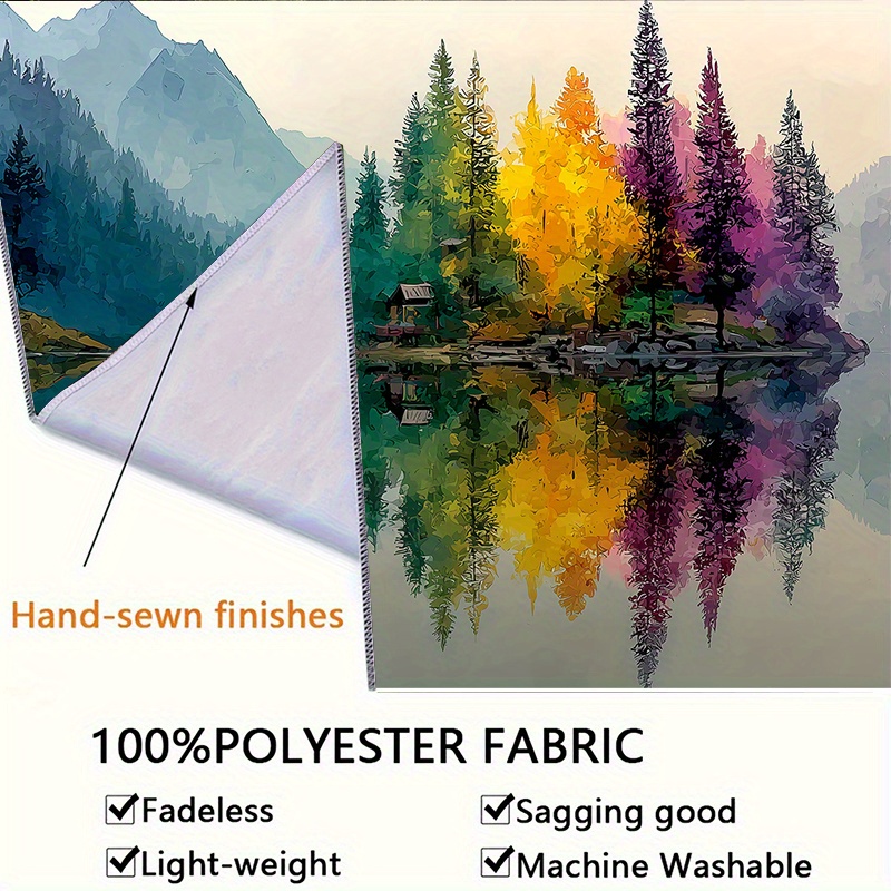 Colorful Forest Lake Wall Mura - Interior Design Landscape recension och pris
