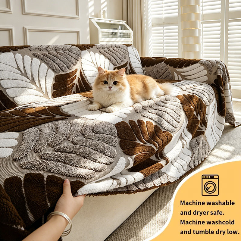 1PC-Two tone three-dimensional - Textured Throw Natural recension och pris