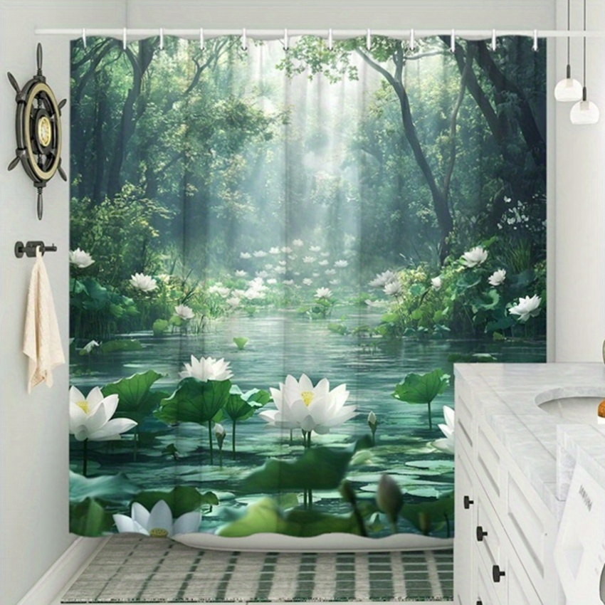 Lotus Forest Shower Curtain Po - Interior Design Zen recension och pris