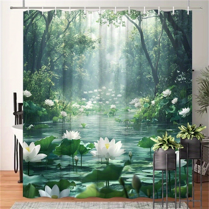 Lotus Forest Shower Curtain Po - Interior Design Zen recension och pris