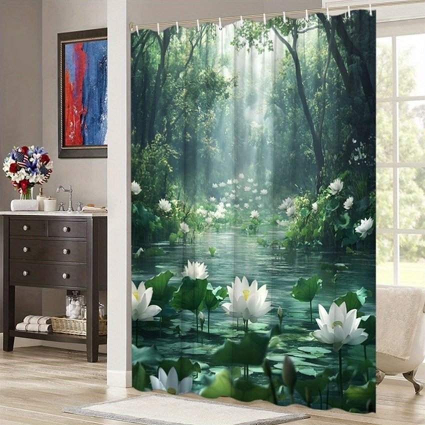 Lotus Forest Shower Curtain Po - Interior Design Zen recension och pris