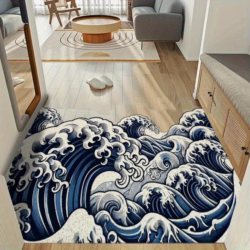 VIKAMA Abstract Wave Design Ru - Printed Rug Abstract recension och pris