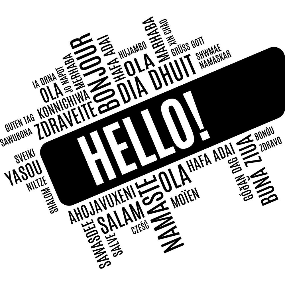 Hello Foreign Language Wall De - Interior Design Language recension och pris