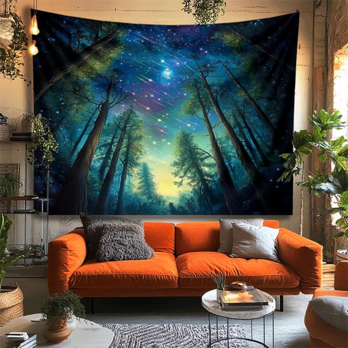 Starry Night Forest Sky Wall T - Interior Design Landscape recension och pris