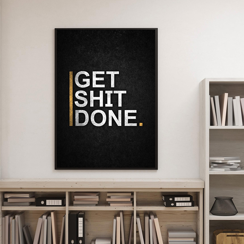 No Excuses Motivational Poster - Interior Design Living Room recension och pris