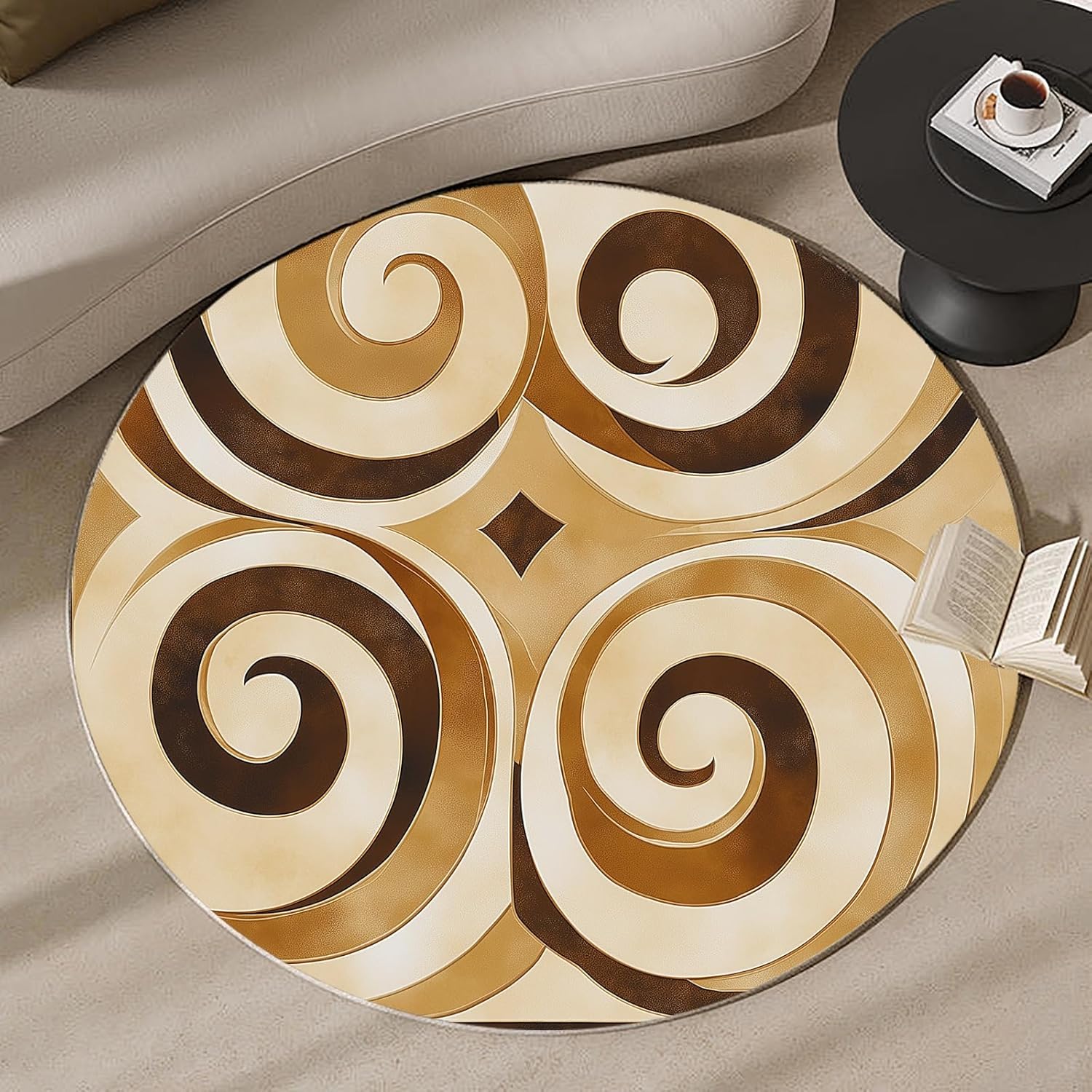 3D Spiral Vortex Round Rug Hyp - Printed Rug Abstract recension och pris