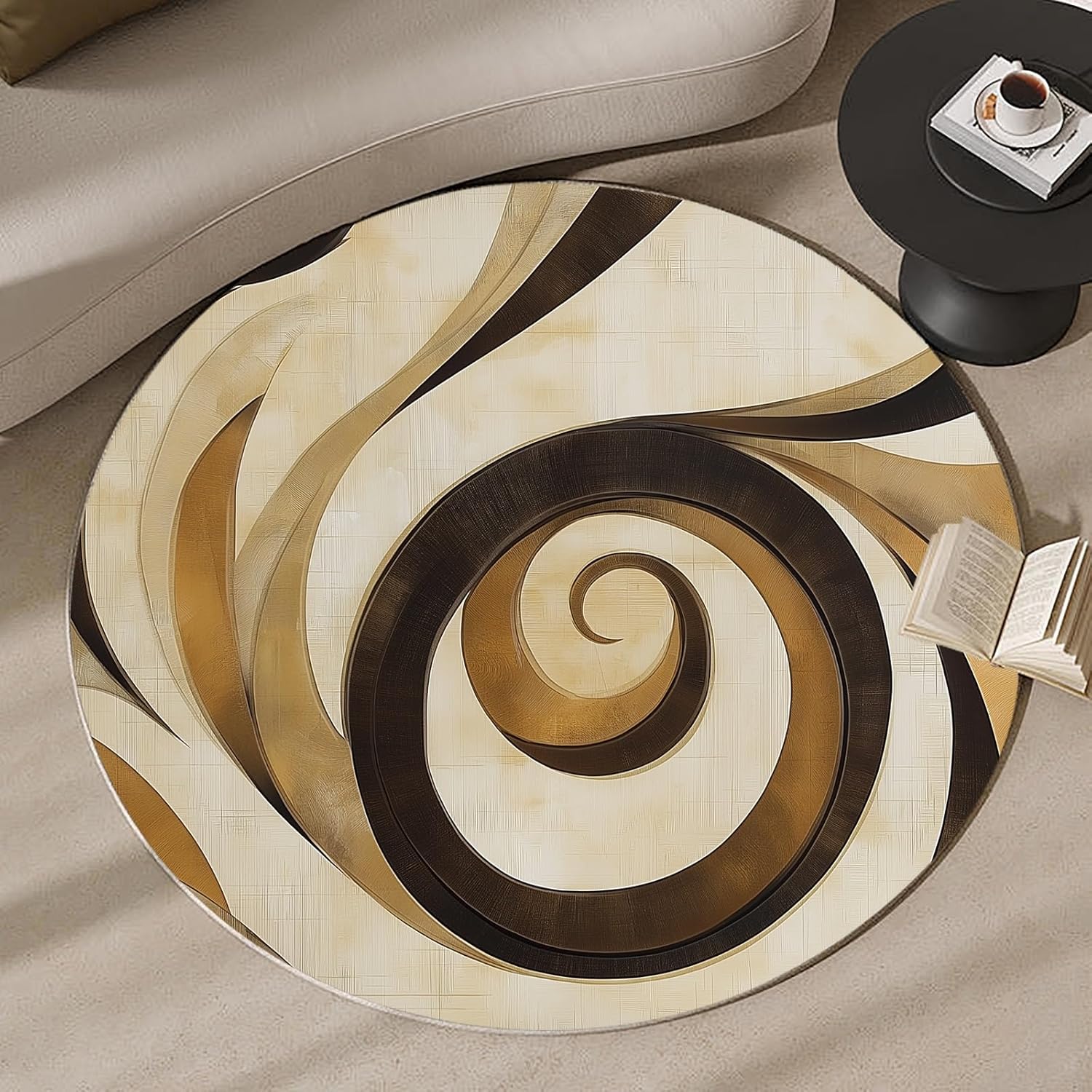 3D Spiral Vortex Round Rug Hyp - Printed Rug Abstract recension och pris