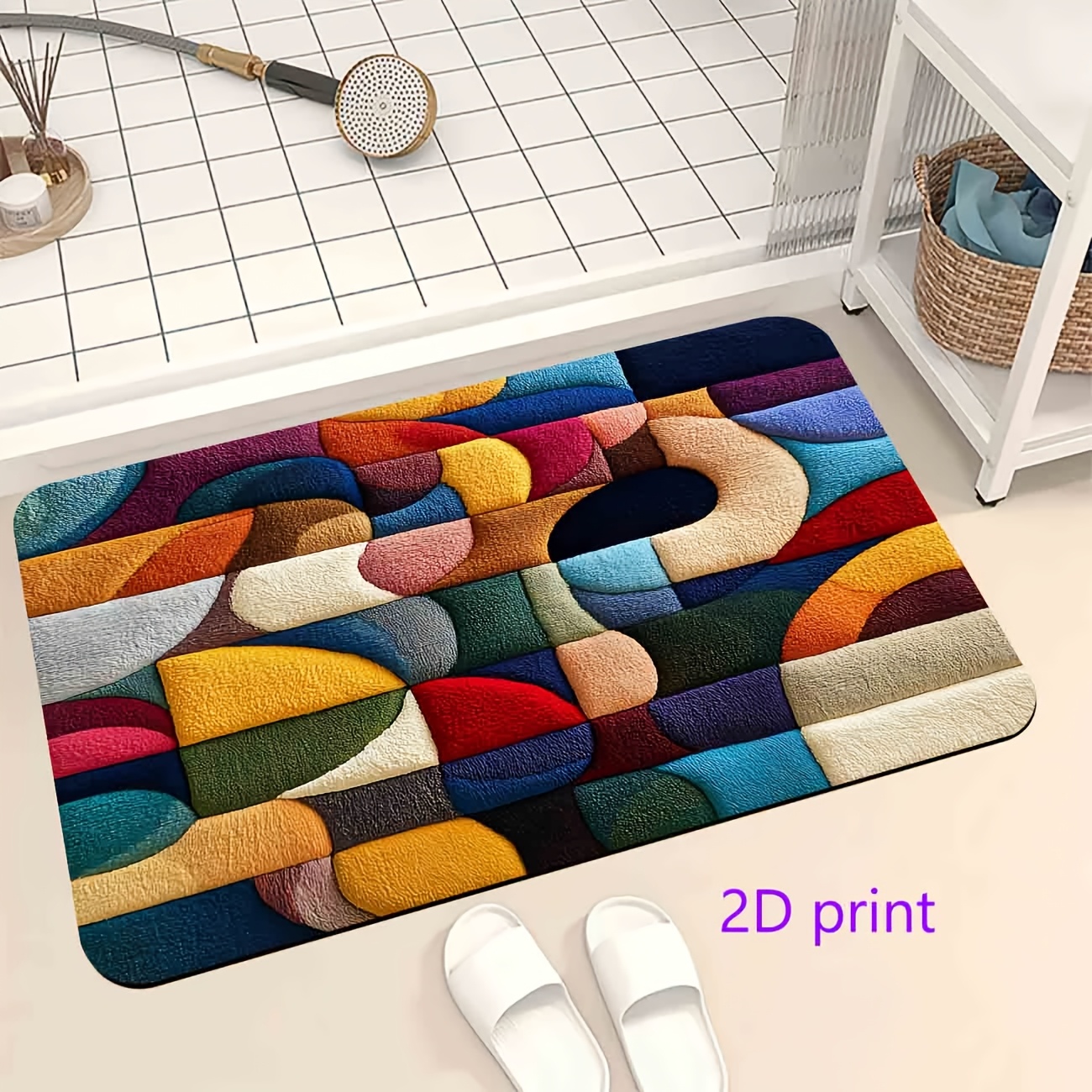 VIKAMA 3D Color Block Visual D - Printed Rug Abstract recension och pris