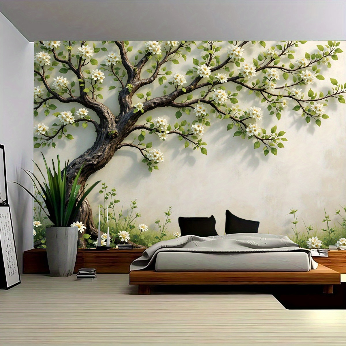 3D Blossoming Tree Wall Mural  - Interior Design Zen Style recension och pris