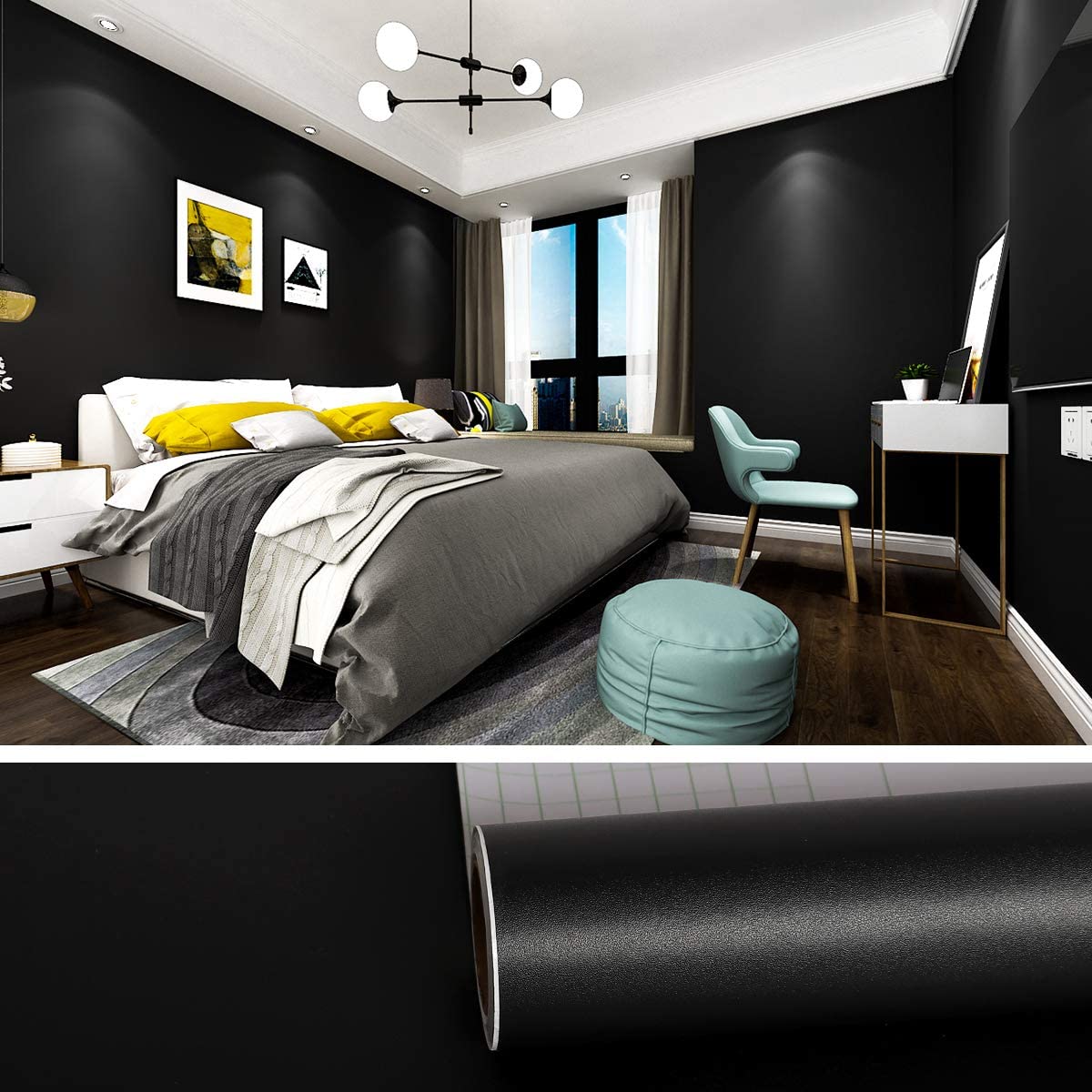 Waterpoof Matte Solid Wallpape - Interior Design Paper recension och pris