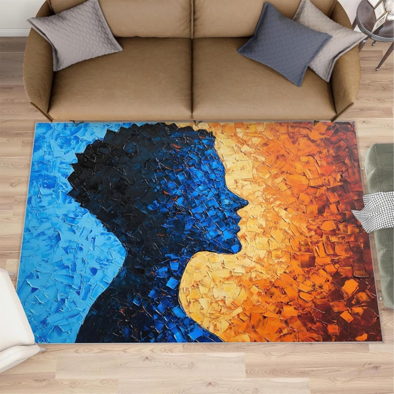 Nature Woman Face Area Rug Abs - Printed Rug Abstract recension och pris