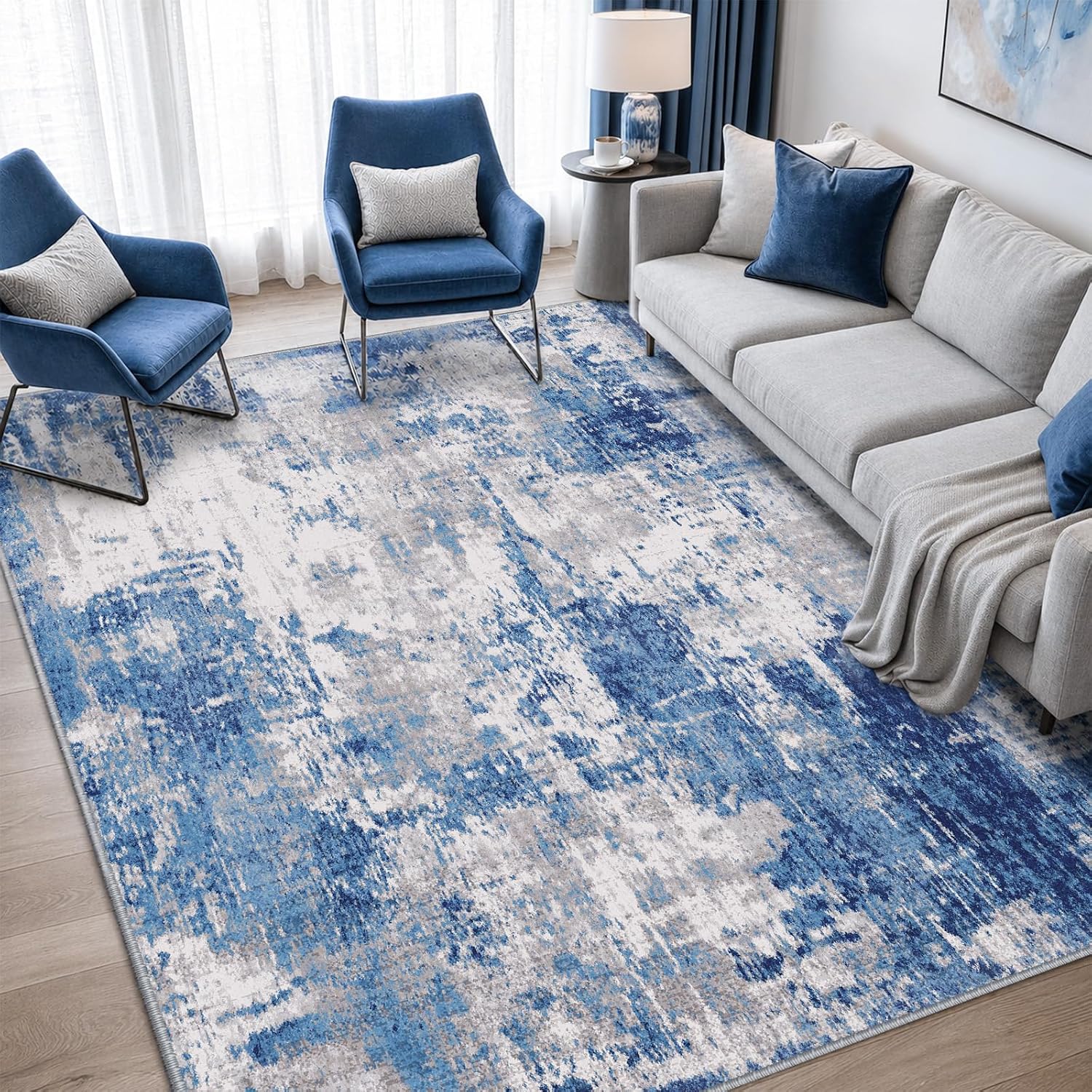 Washable Area Rugs 5'x7' Non-S - Printed Rug Abstract recension och pris