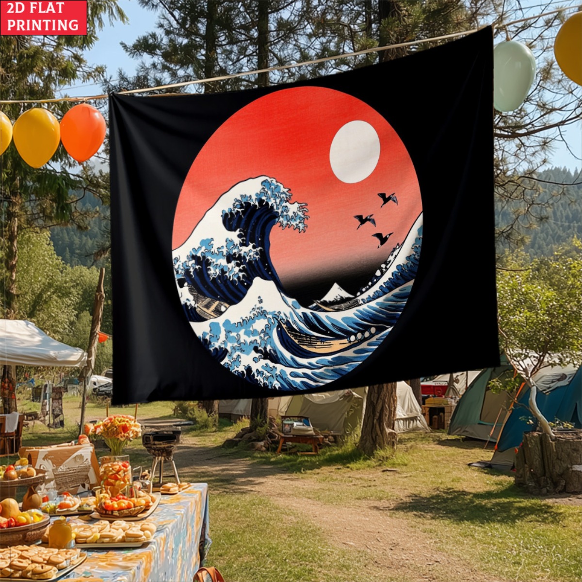 unframed Japanese Wave Sunset  - Interior Design Zen Style recension och pris