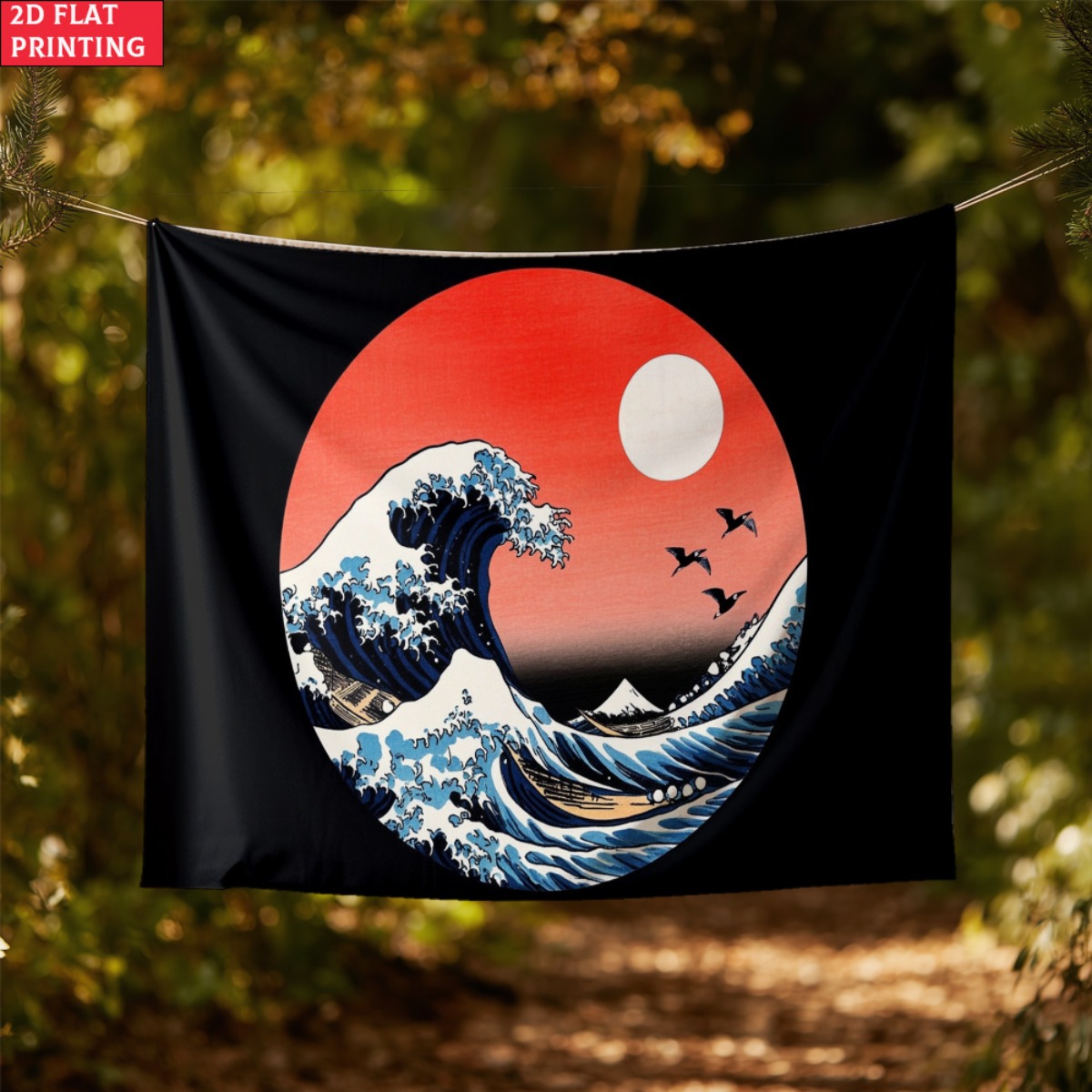 unframed Japanese Wave Sunset  - Interior Design Zen Style recension och pris