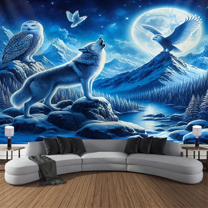 Wolf Howling At Moon Wall Mura - Interior Design Landscape recension och pris