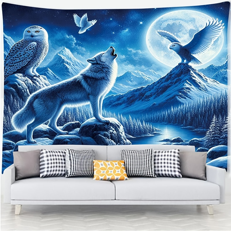 Wolf Howling At Moon Wall Mura - Interior Design Landscape recension och pris