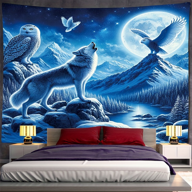 Wolf Howling At Moon Wall Mura - Interior Design Landscape recension och pris