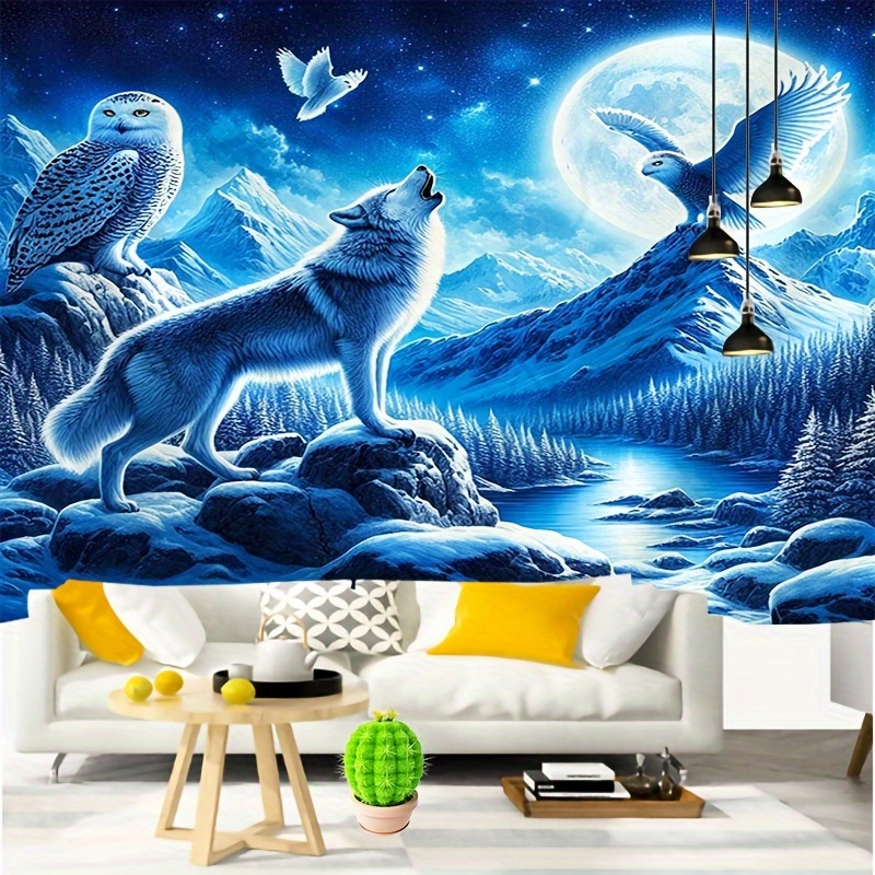 Wolf Howling At Moon Wall Mura - Interior Design Landscape recension och pris